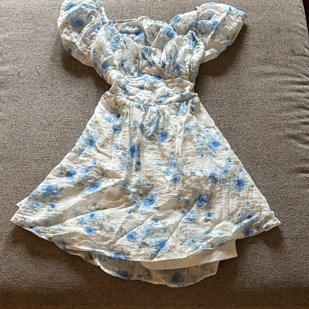 Blu Pepper Blue and White Floral Dress Women’s
